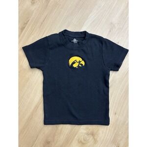Iowa Hawkeye Toddler 3T Tshirt Black With Embroidered Emblem